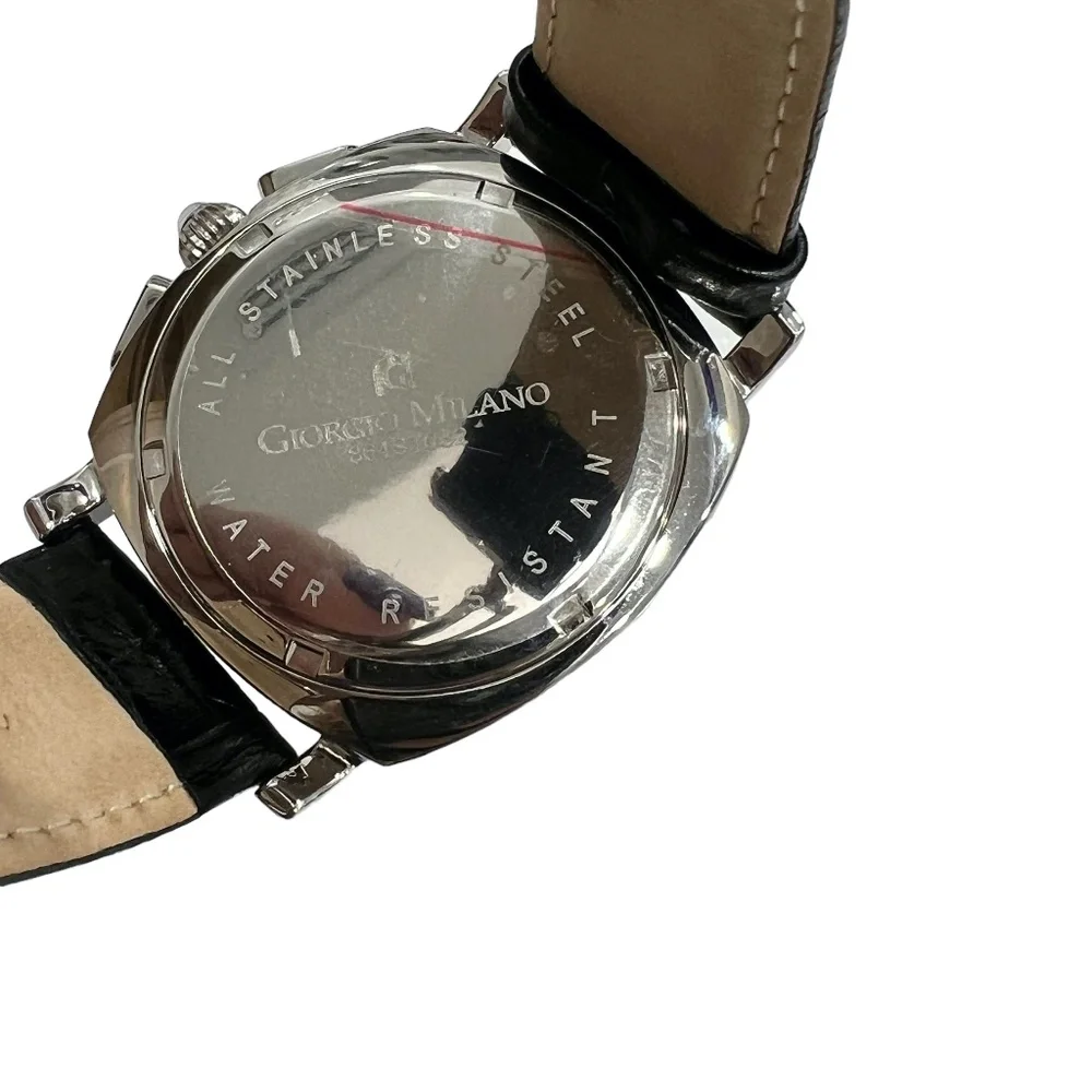GIORGIO MILANO STAINLESS STEEL BLACK DIAL QUARTZ WATCH 864ST032